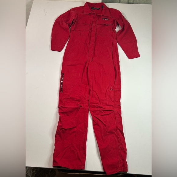 Vintage 90s / Y2k FUBU World Champion Racing Jumpsuit Coveralls Mens Large Red